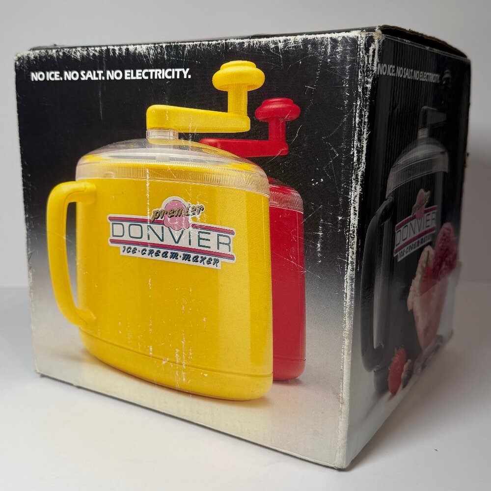 Vintage Donvier Icecream Maker in White